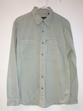 Orvis Men's Light Sage Green Long-Sleeve Button-Down Work Shirt